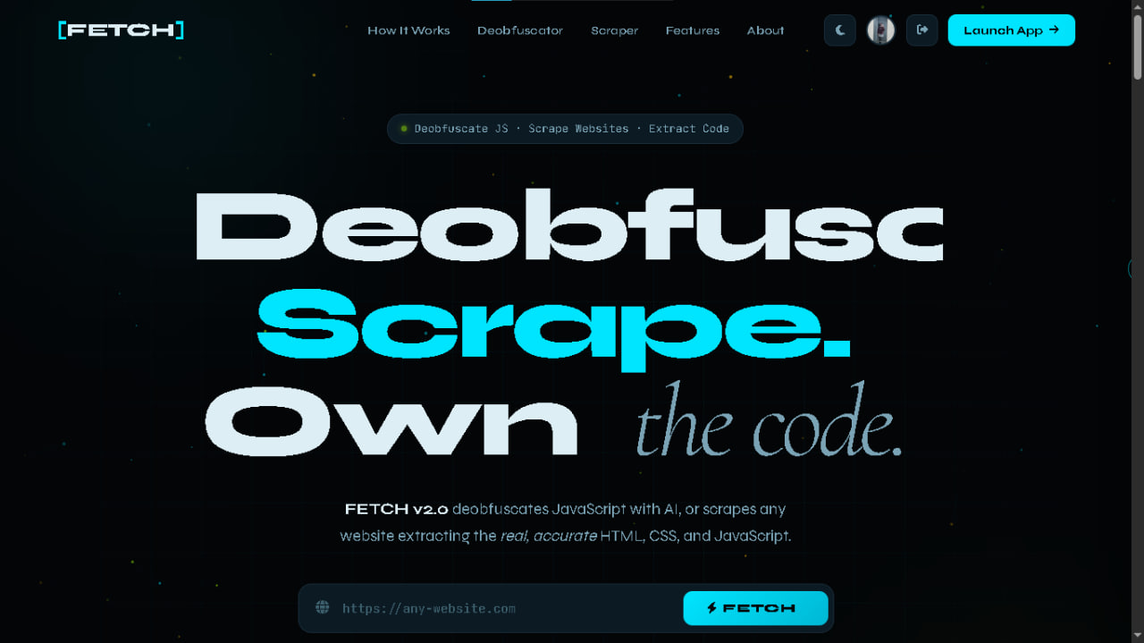 Fetch v2.0 Web Code Extractor screenshot